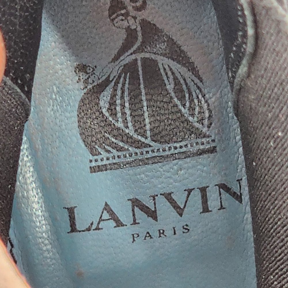 LANVIN Suede Wedge Ankle Booties Black - Picture 11 of 12